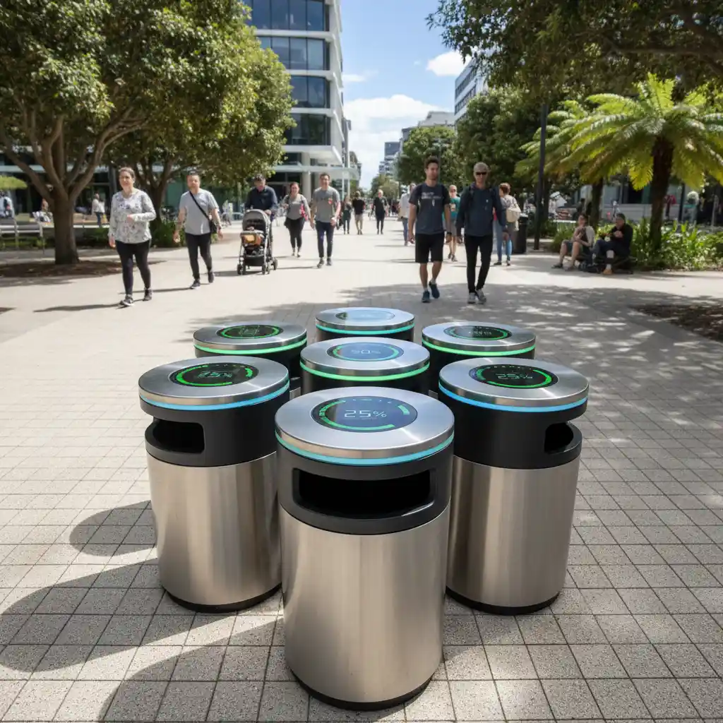 IoT smart waste bins optimizing waste management in a New Zealand city