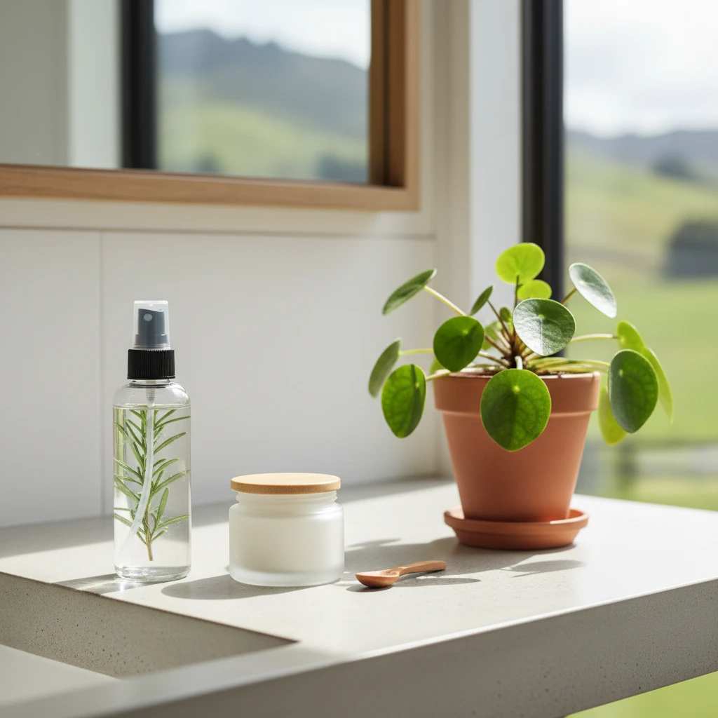 Sustainable DIY personal care products in a New Zealand home
