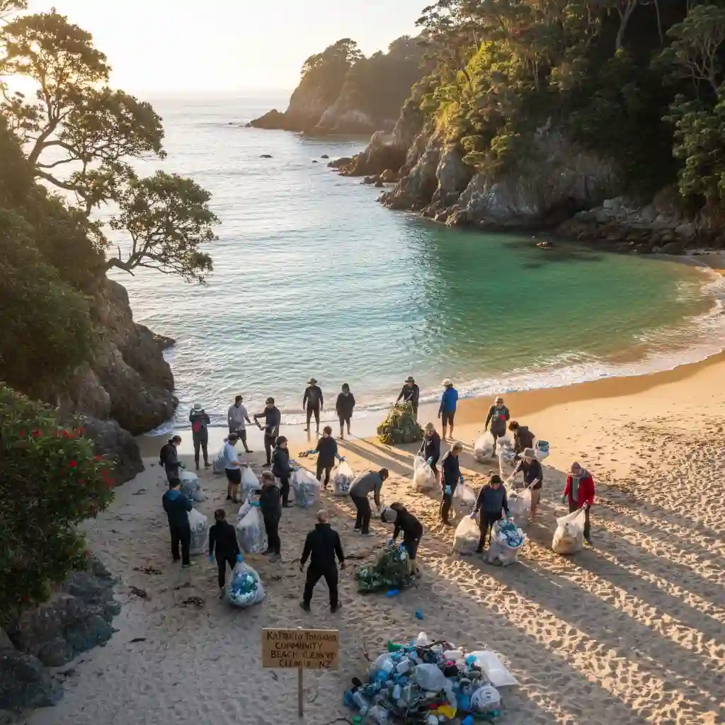 Beach cleanup in New Zealand as a sustainability initiative
