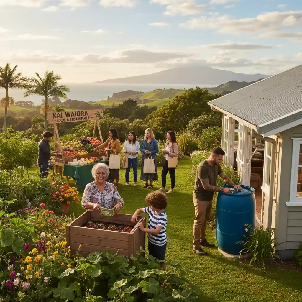 Family composting and gardening sustainably in New Zealand