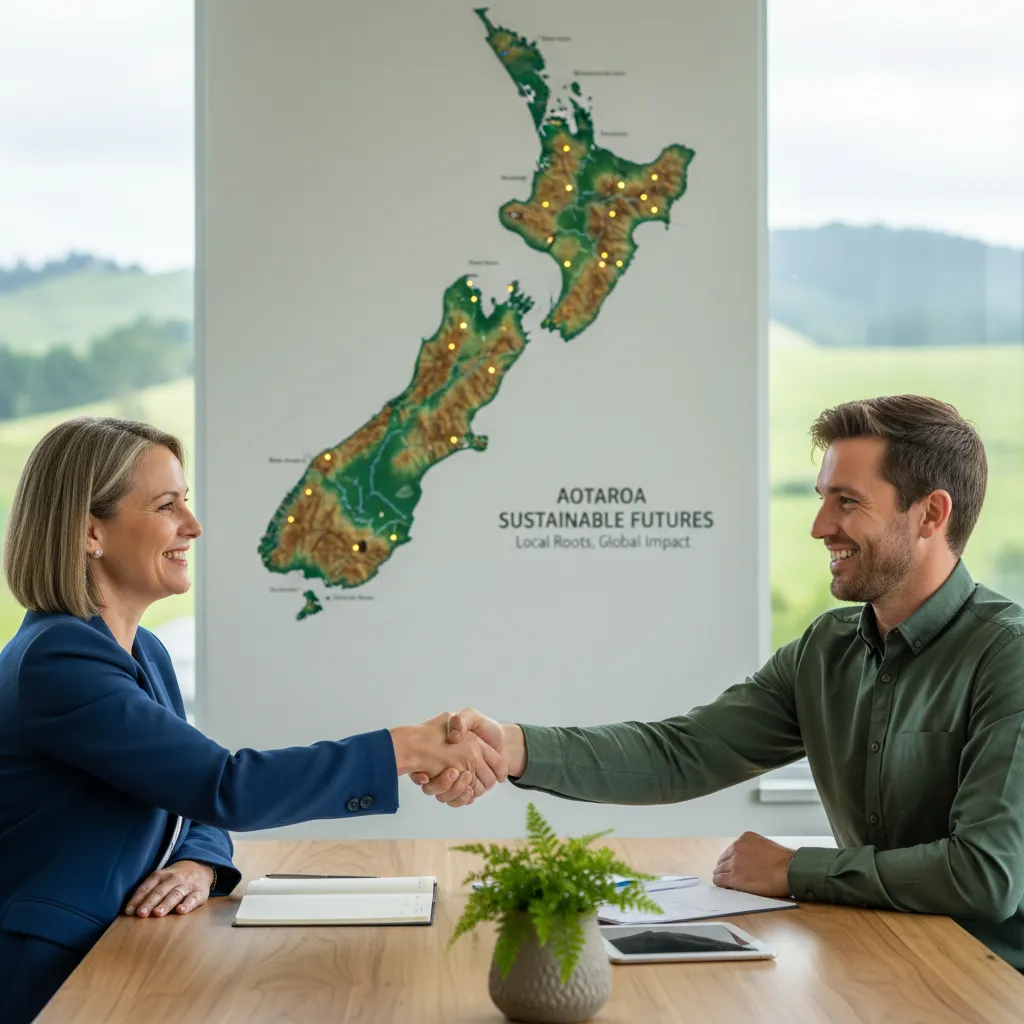 Business owner meeting with a sustainability consultant in New Zealand