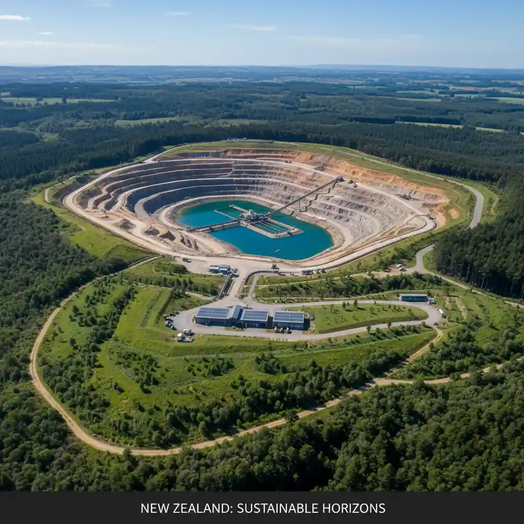 Responsible mining operations showing environmental management and land rehabilitation