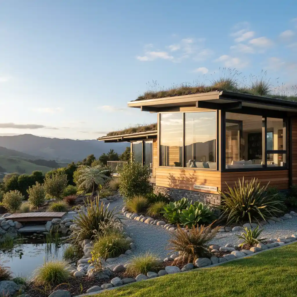 Eco-friendly home with native New Zealand landscaping