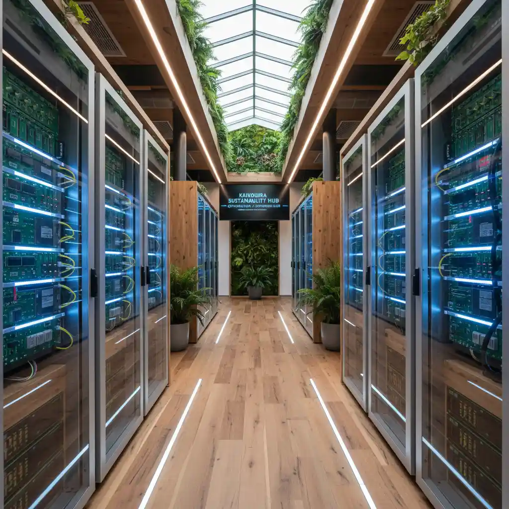 Energy efficient data center with optimised server racks