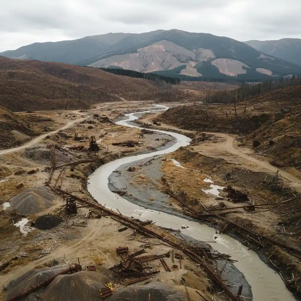Environmental damage caused by irresponsible mining