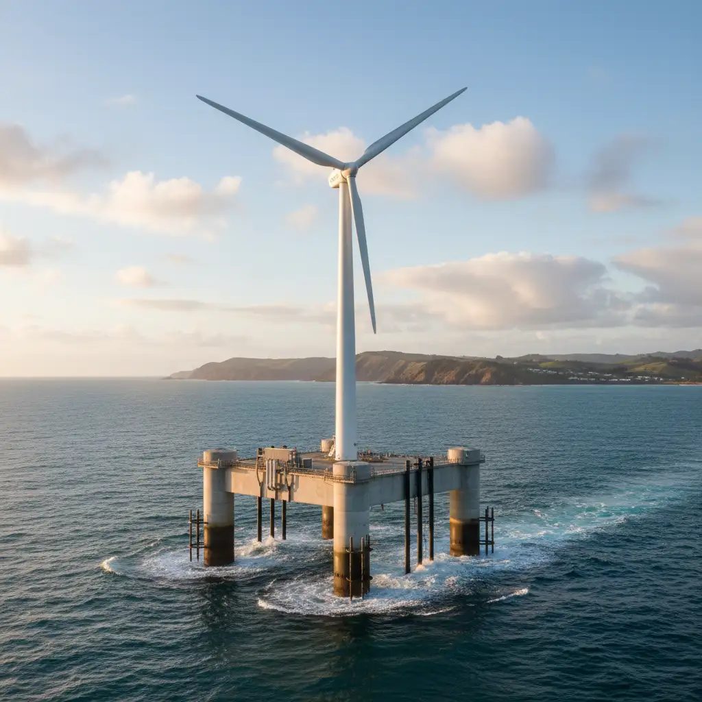 Floating offshore wind turbine platform in deep water