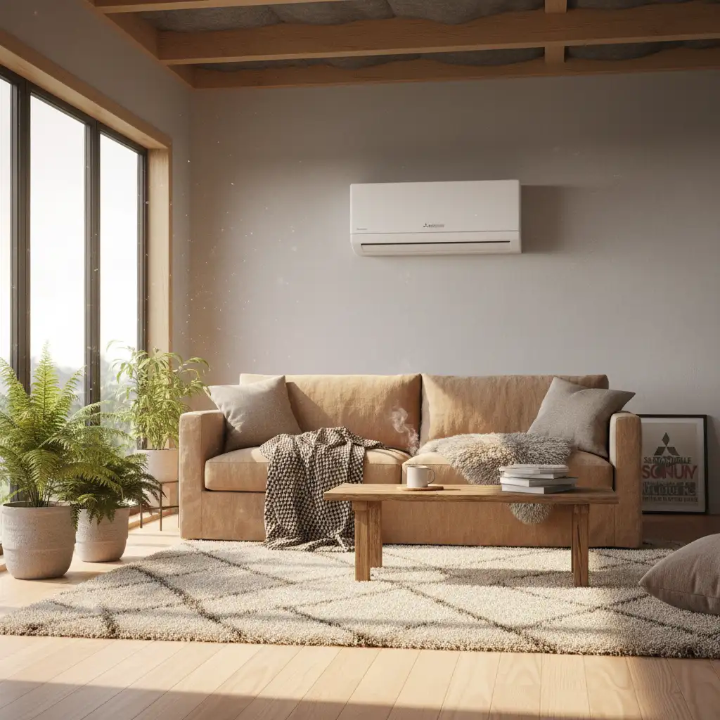 Modern heat pump unit in a warm New Zealand home