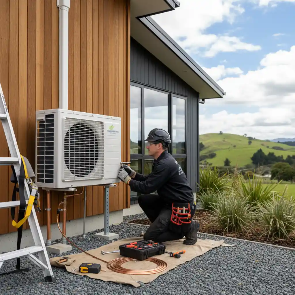 Professional heat pump installation by a certified technician