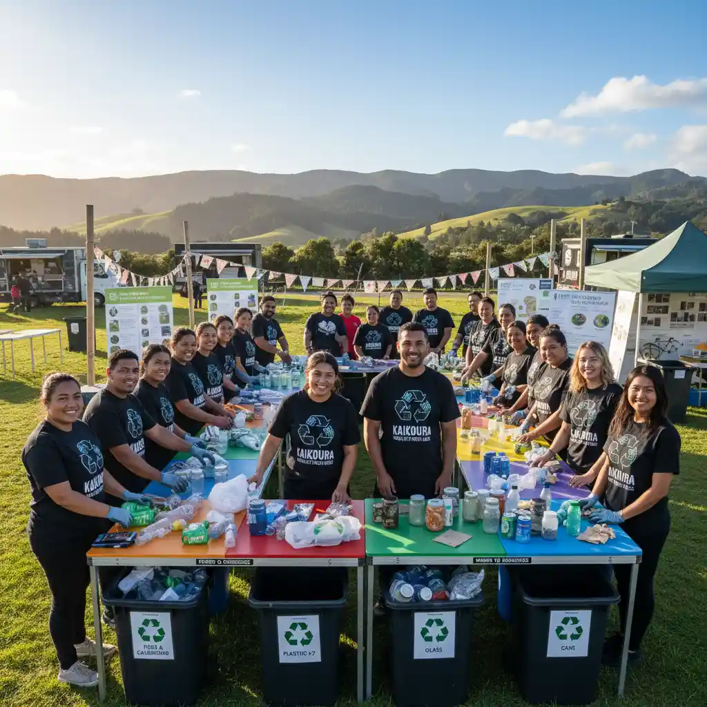 New Zealand community members participating in grassroots waste reduction efforts
