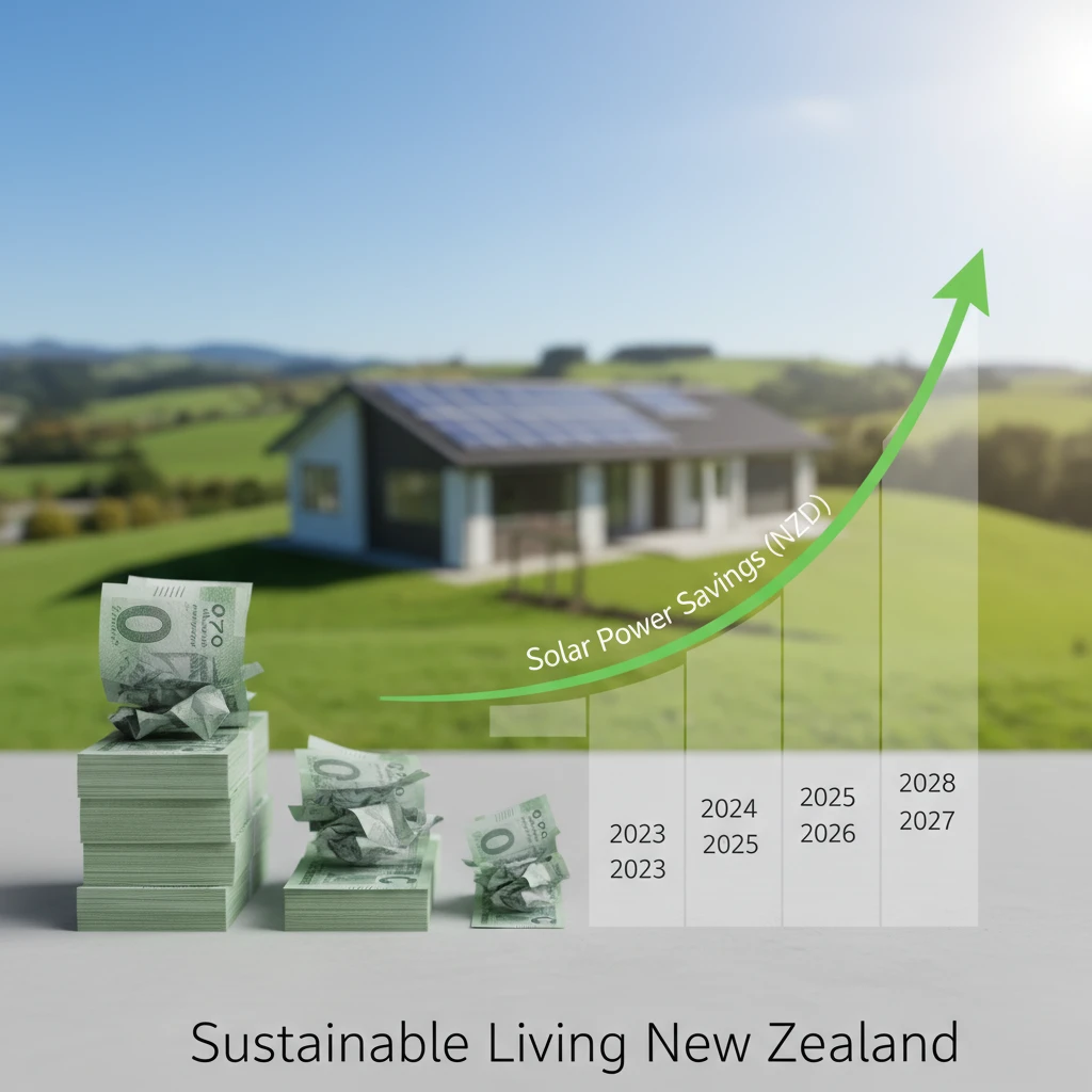 Graph demonstrating solar power cost savings and payback period in NZ