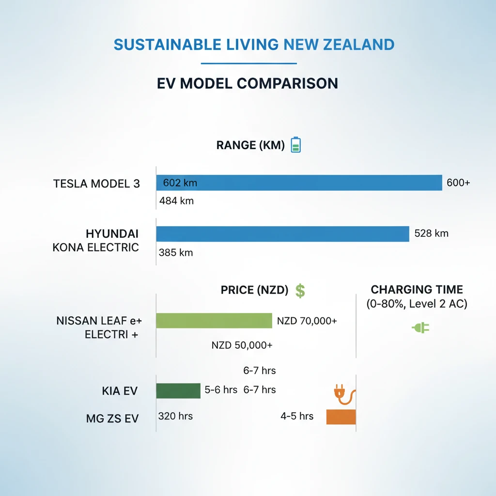Comparison of popular electric vehicle models in New Zealand