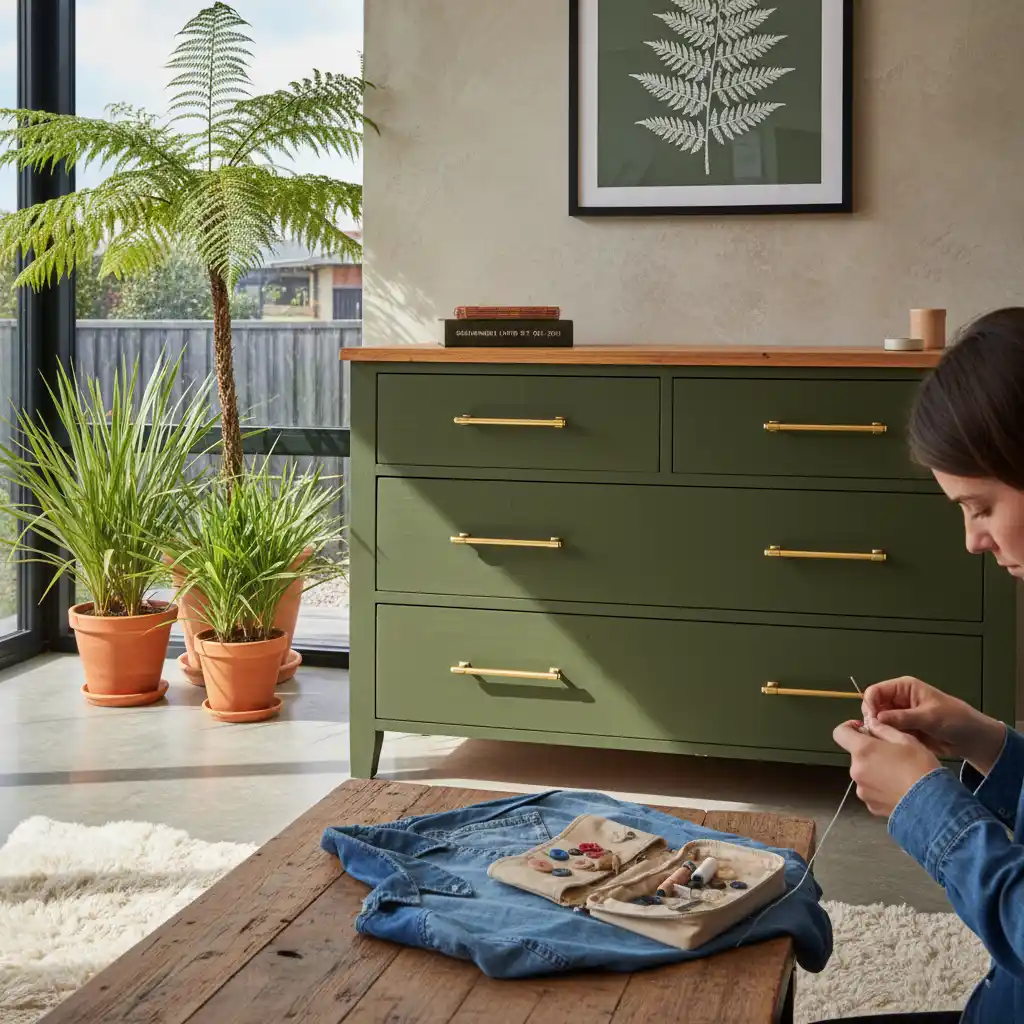 Upcycled furniture and clothing repair for waste reduction