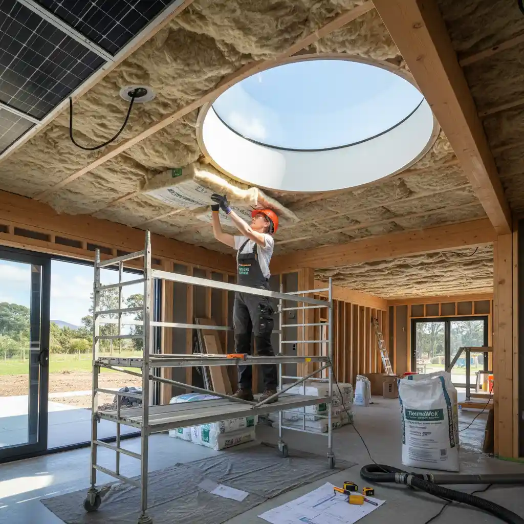 Insulation installation in a sustainable New Zealand home