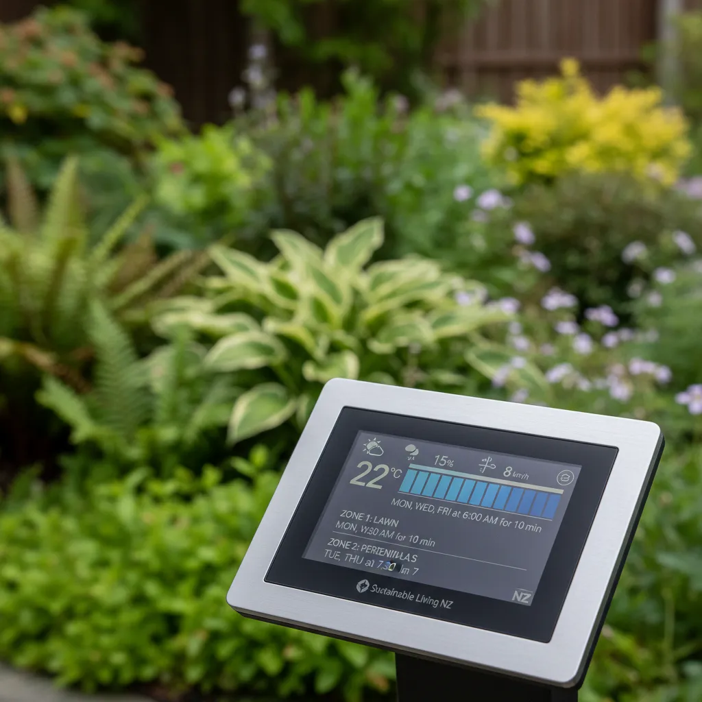 Smart irrigation system for water saving in gardens, New Zealand
