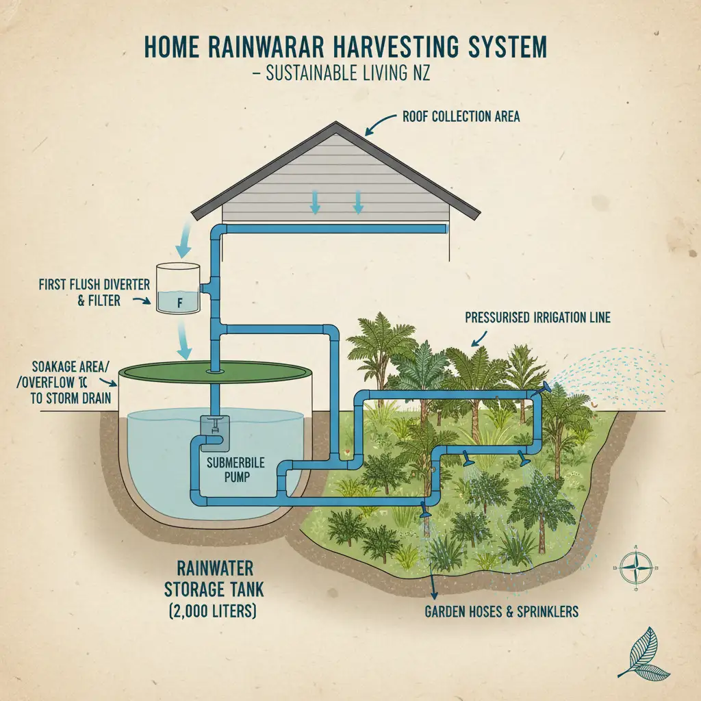 Components of a rainwater harvesting system for homes in NZ