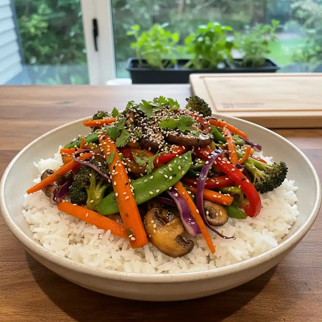 Delicious stir-fry made from leftover vegetables