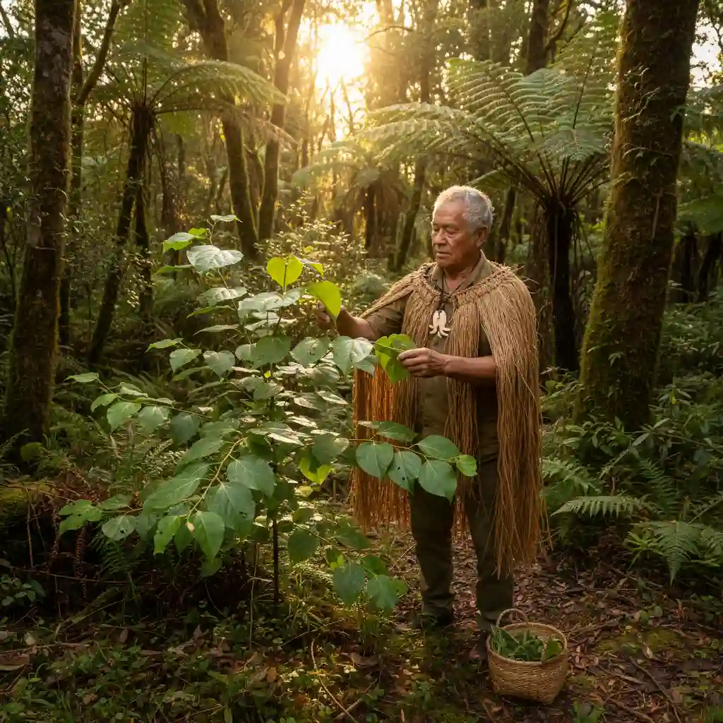 Rongoā Māori harvesting native plants sustainably