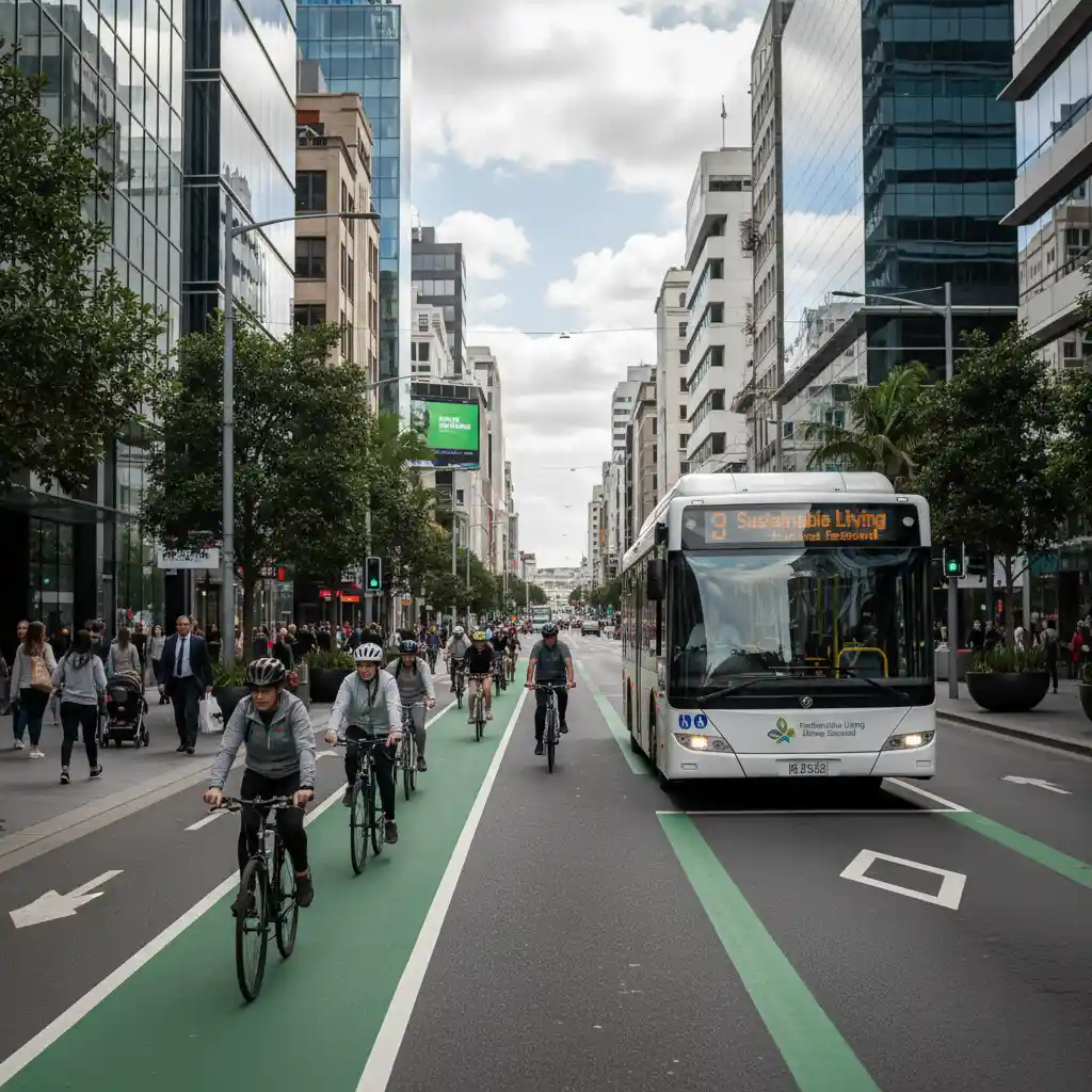 Sustainable public transport and cycling in a New Zealand city