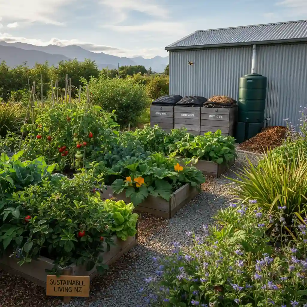Sustainable organic vegetable garden in NZ