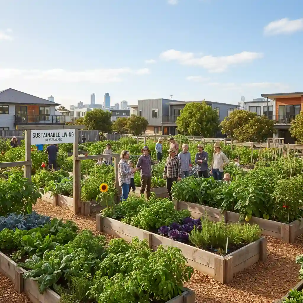 Community garden in an urban New Zealand setting
