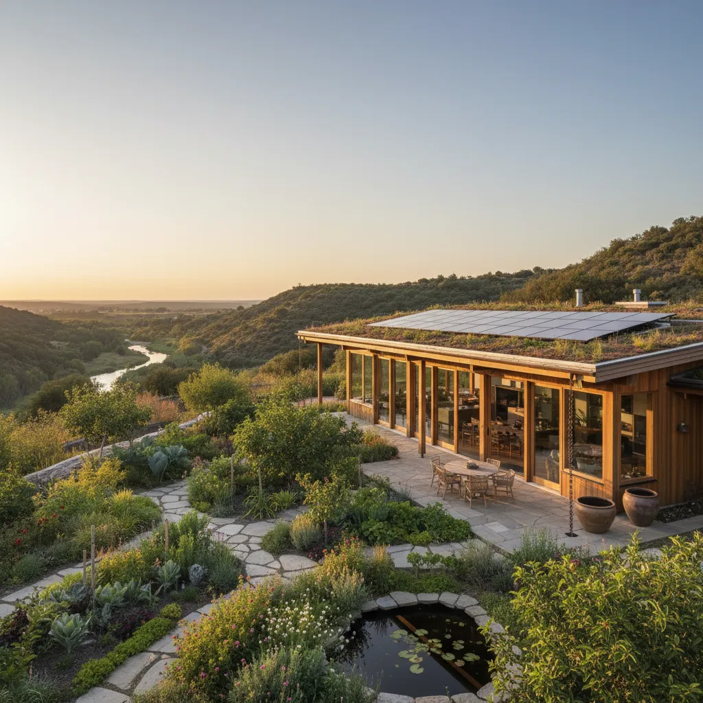 Sustainable Home with Solar Panels