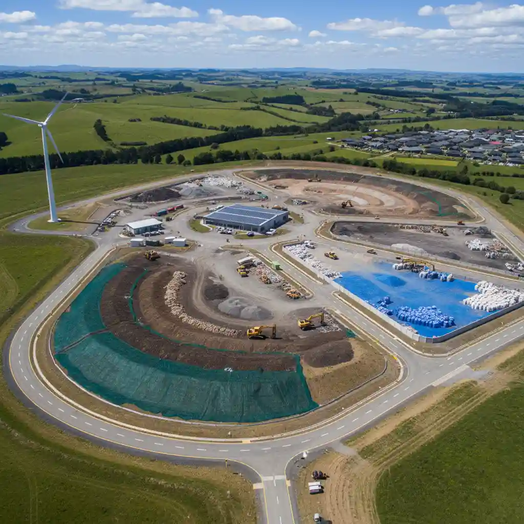 Well-managed modern landfill site in New Zealand