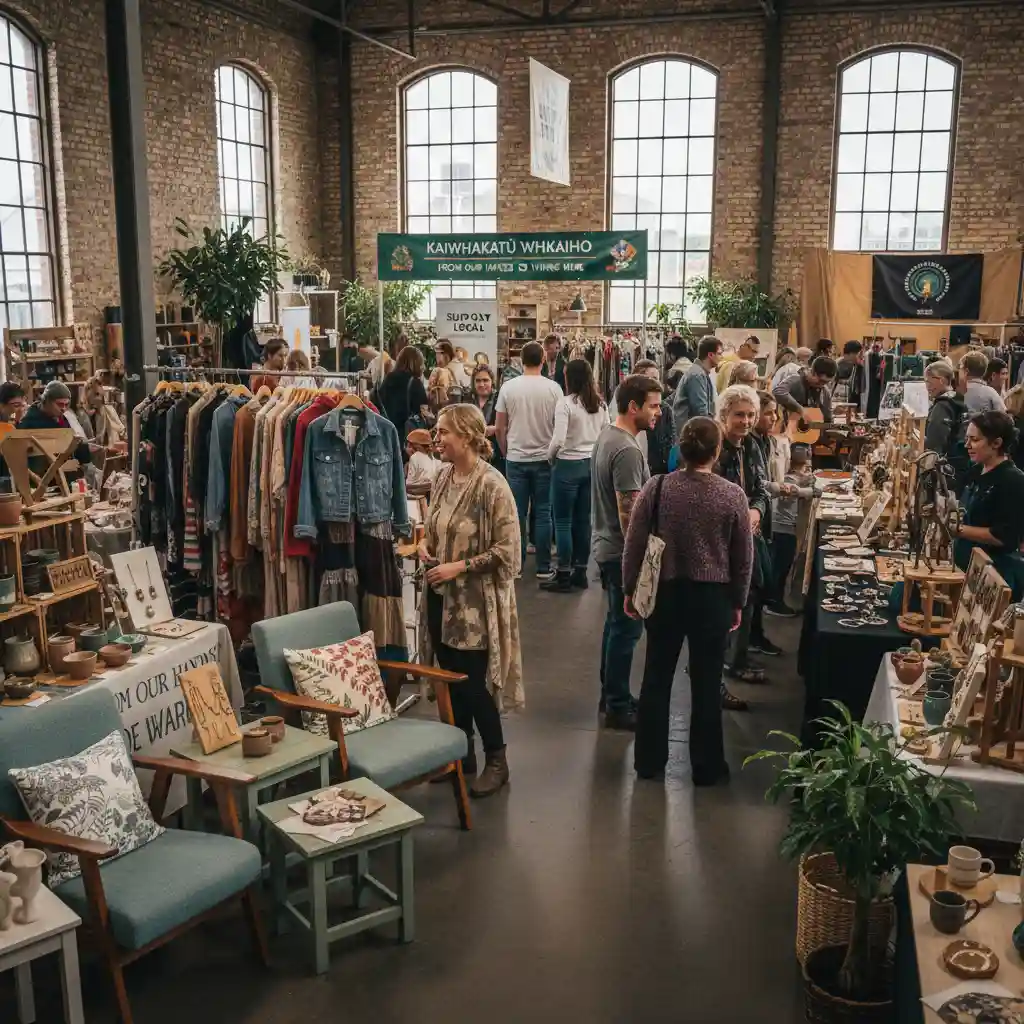 New Zealand upcycling market showcasing local artisans
