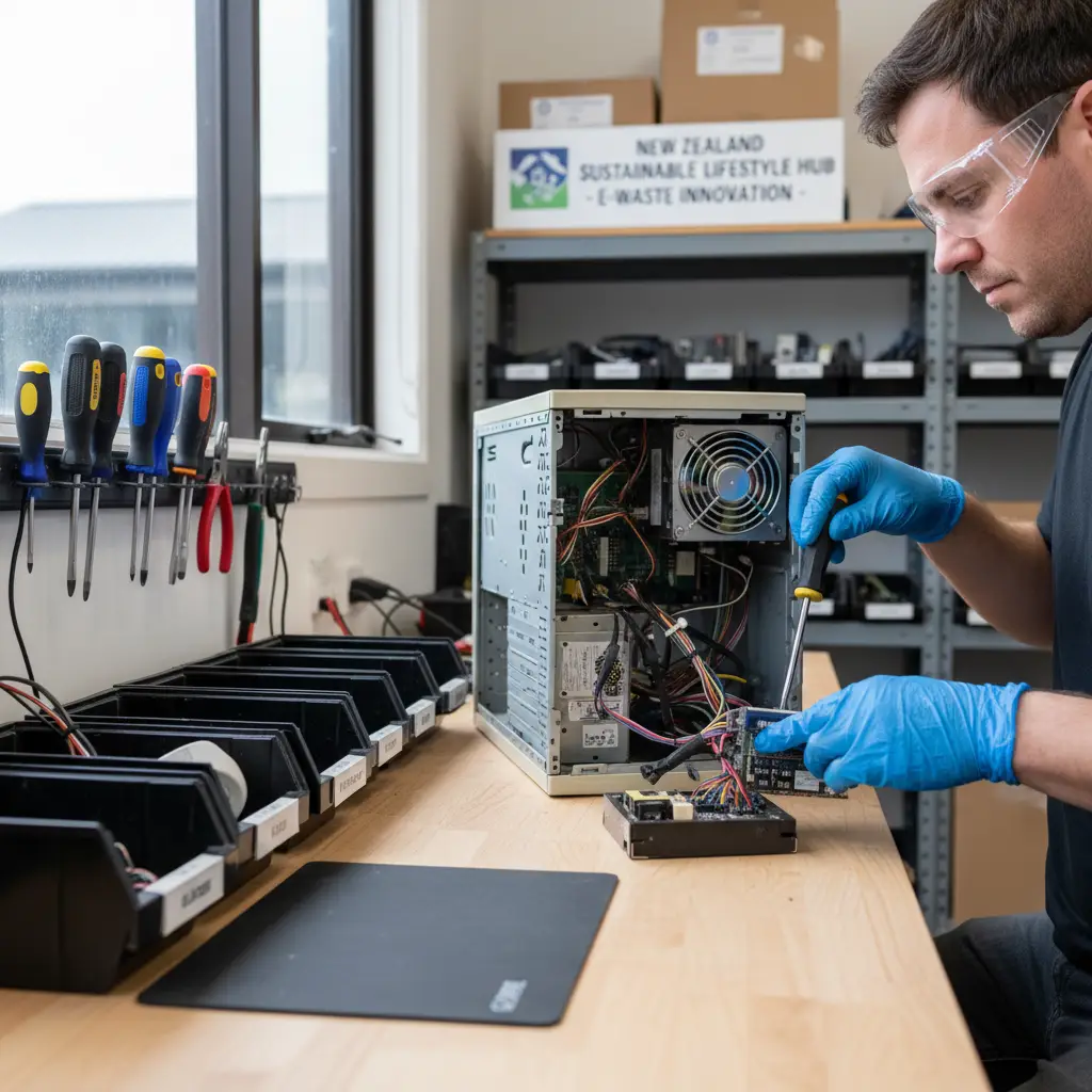 Safety precautions for handling e-waste during upcycling projects