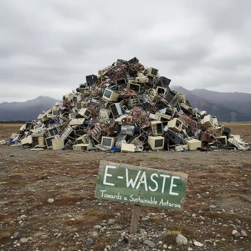 Mountain of E-Waste highlighting the global problem