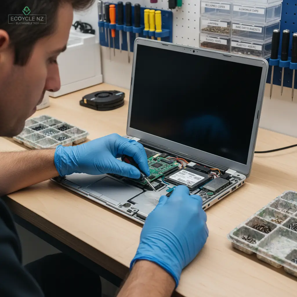 Disassembling electronics for resource recovery and recycling