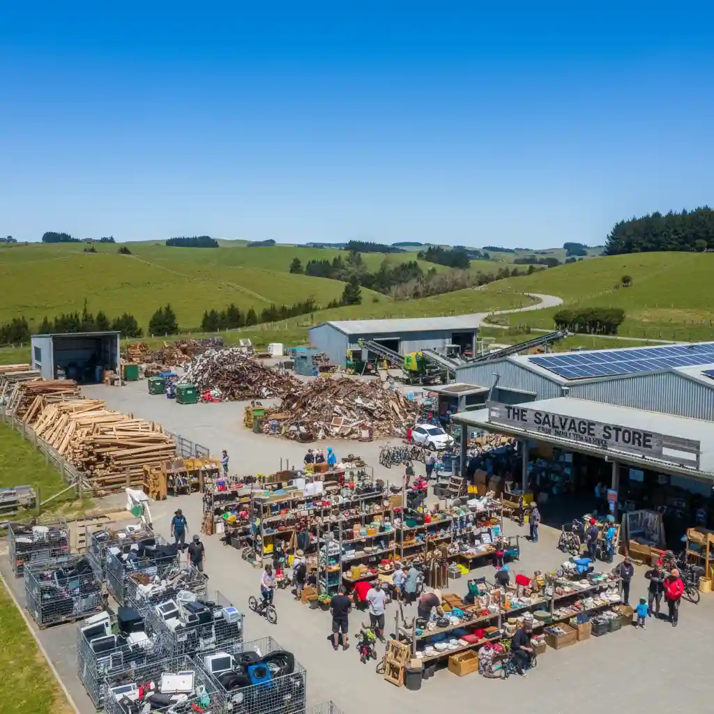 New Zealand resource recovery centre with sorted materials