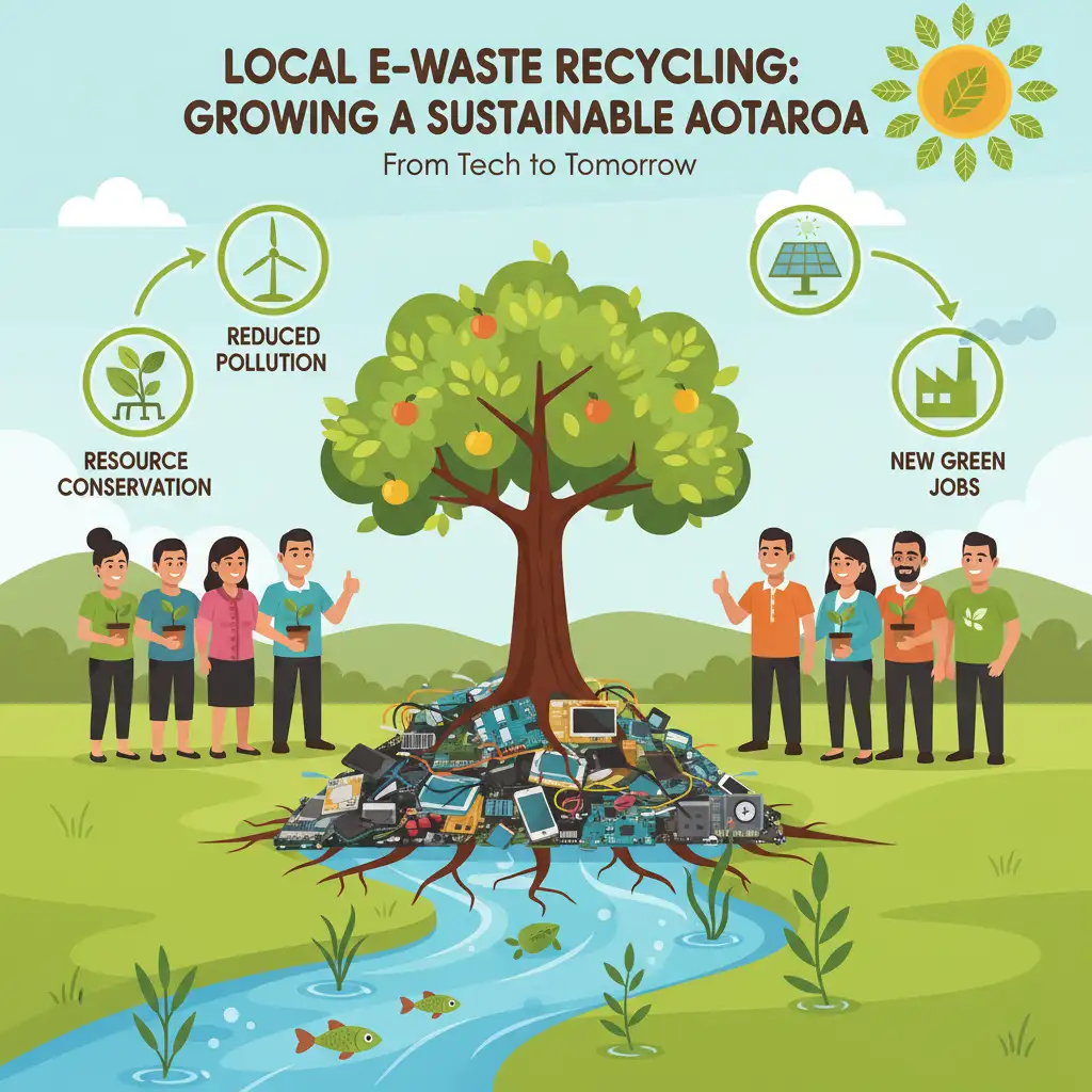 Benefits of local e-waste recycling in New Zealand