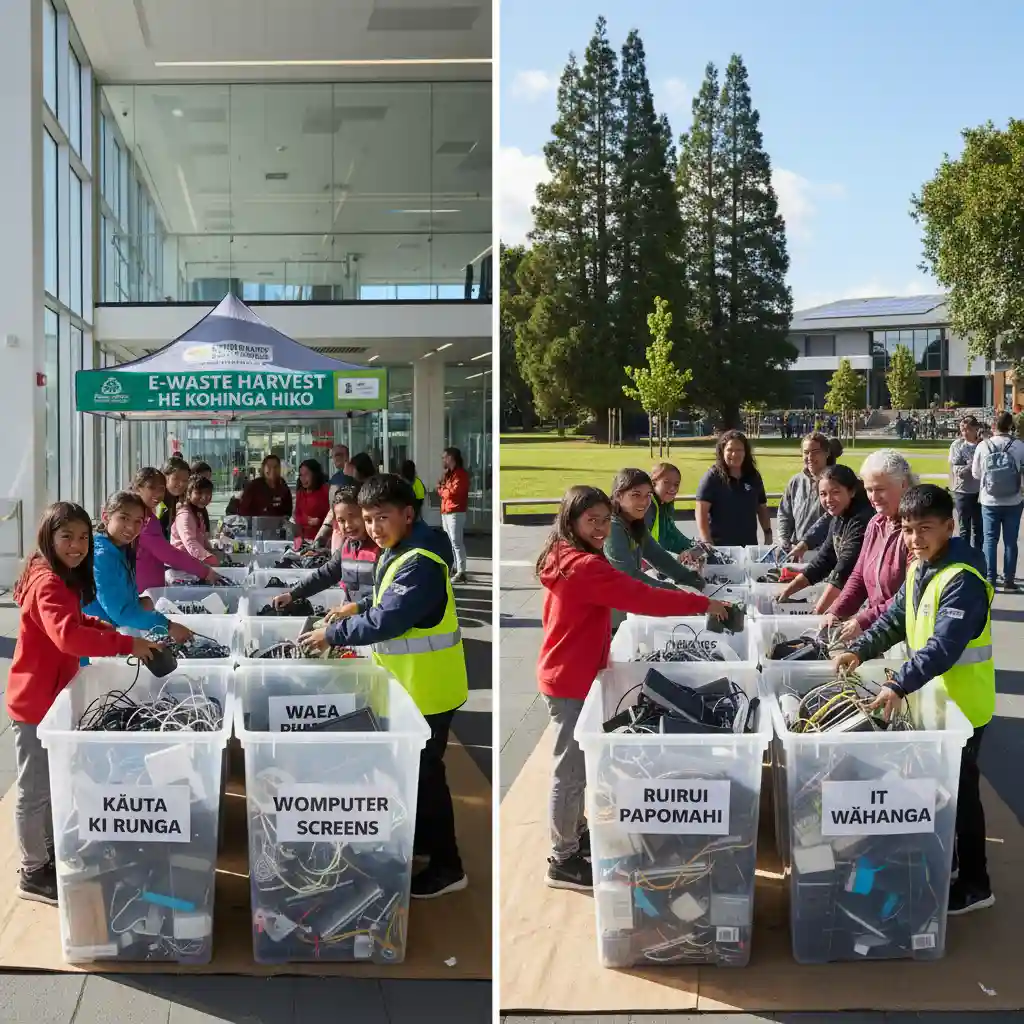 New Zealanders engaged in future e-waste collection, promoting a circular economy