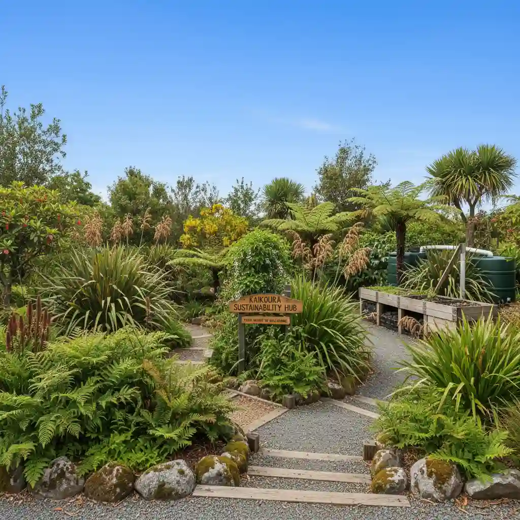 A thriving New Zealand sustainable garden with native plants