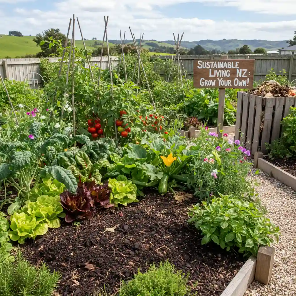 Thriving sustainable garden nourished by rich, homemade compost