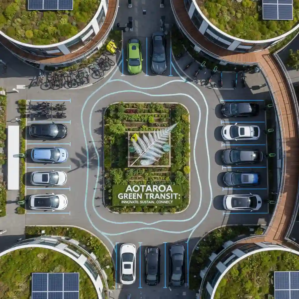 Diverse electric vehicles in a New Zealand urban setting