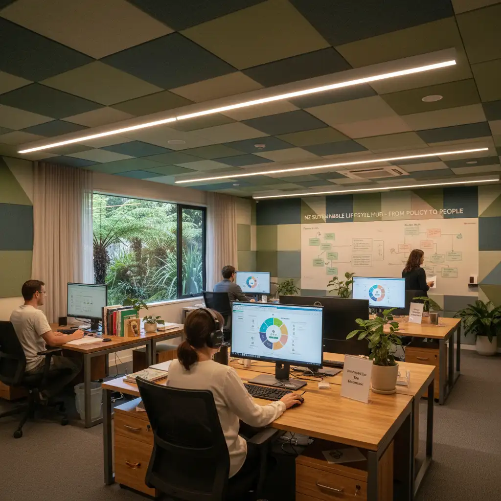 Quiet office with acoustic panels for enhanced employee well-being