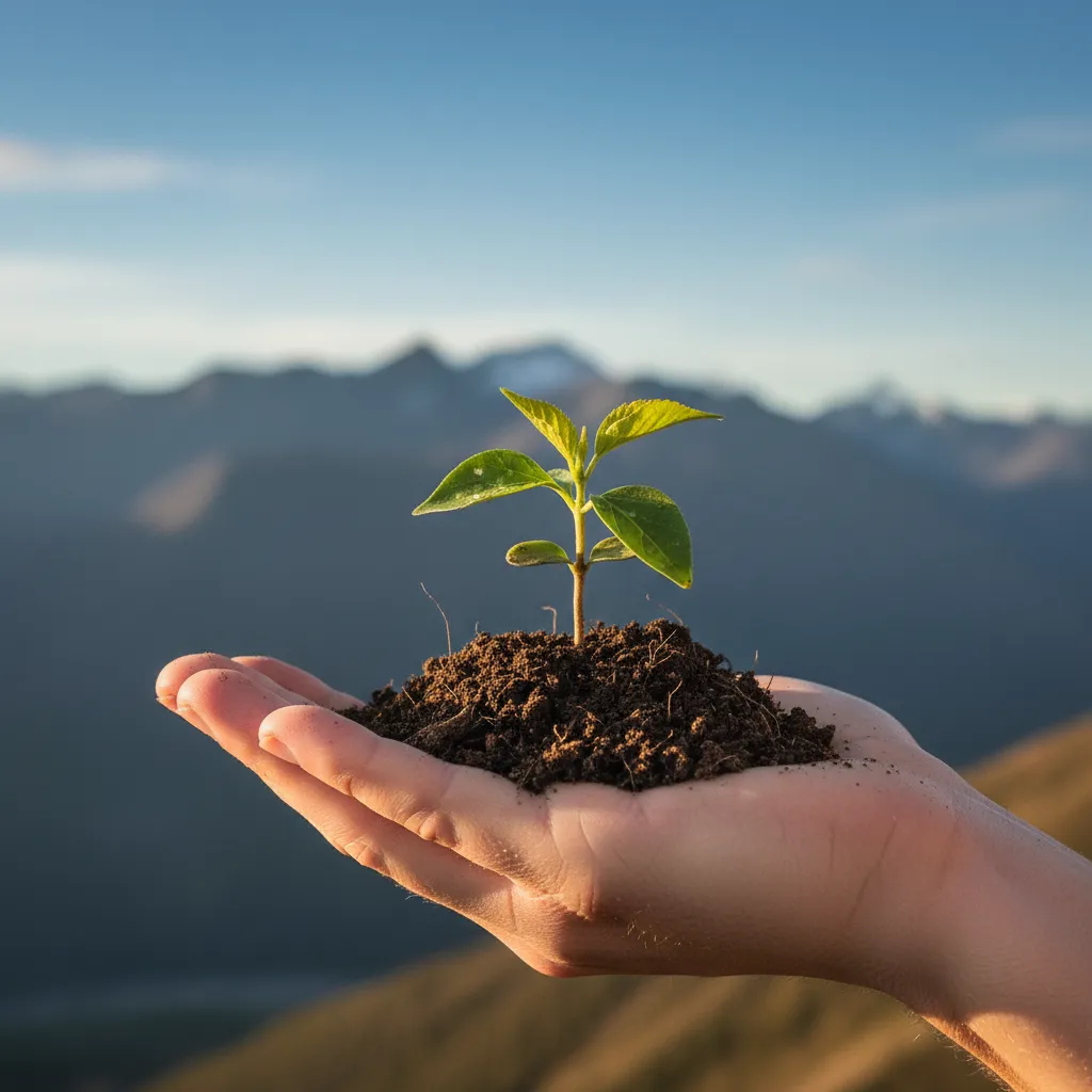 Symbol of growing a healthy, green future with cost-effective choices