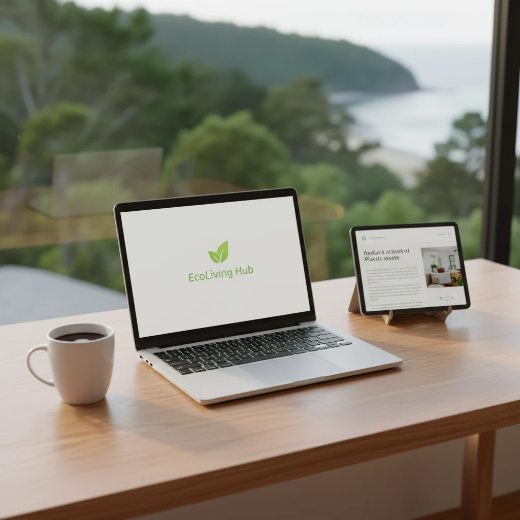 Modern paperless office setup with laptop and tablet