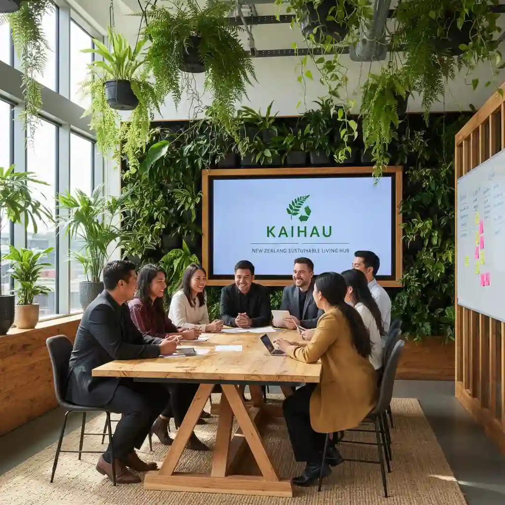 Happy New Zealand employees in a sustainable, smart office