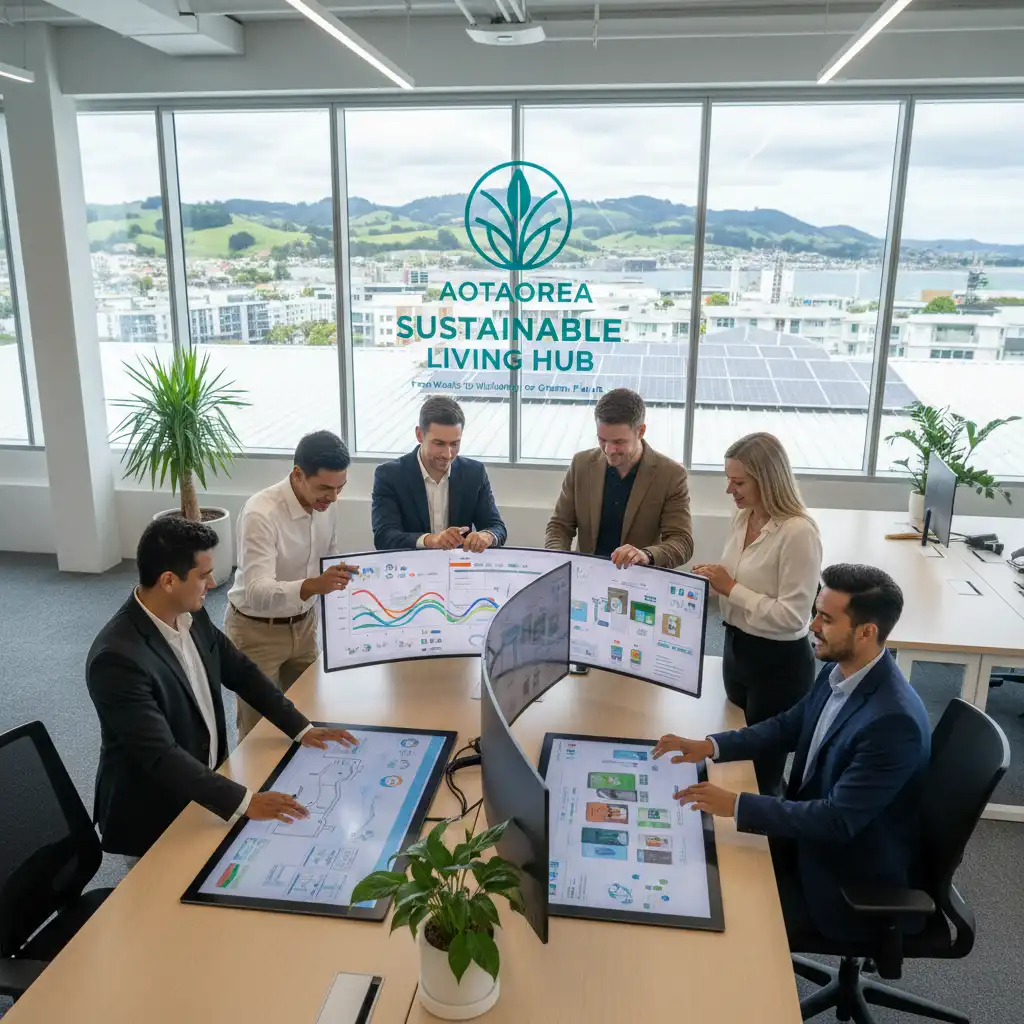 Team collaborating digitally, showing enhanced paperless efficiency