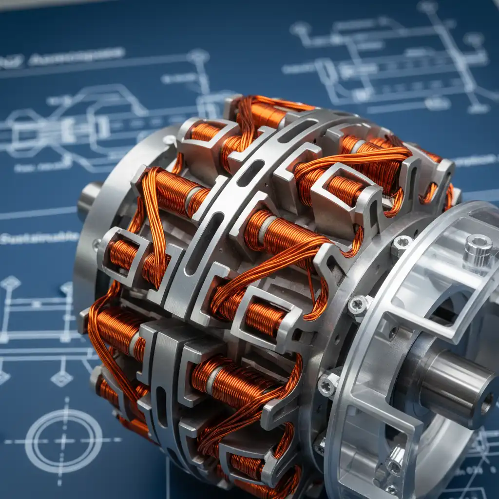 Advanced electric aircraft motor showcasing efficient design