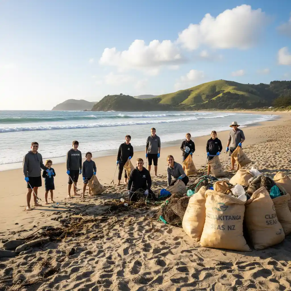 Volunteers boosting community engagement in ocean cleanup in New Zealand