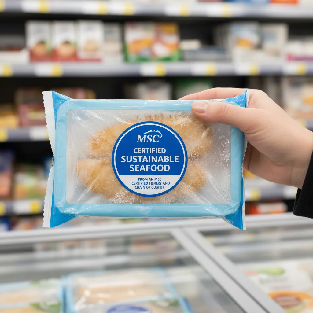 MSC certified sustainable seafood label on packaging