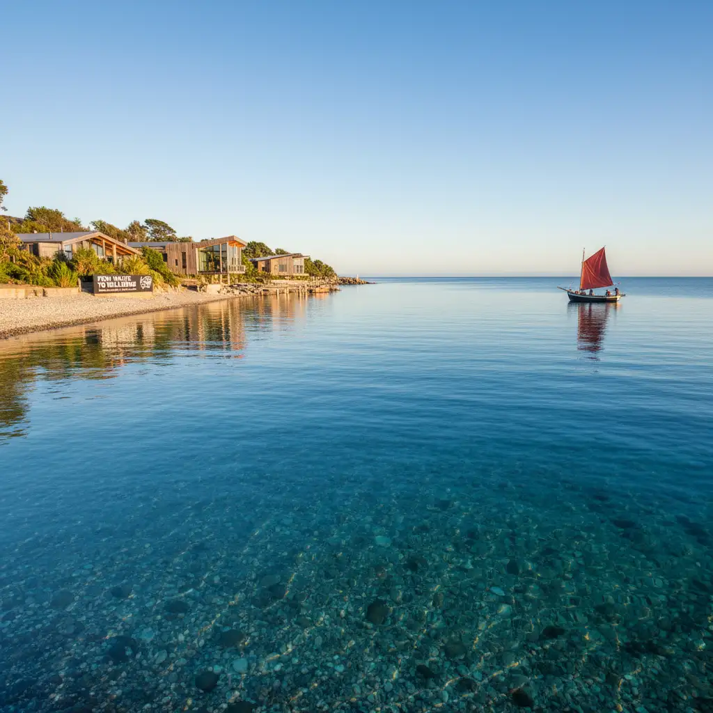 Sustainable fishing boat on a calm ocean protecting fish ecosystems
