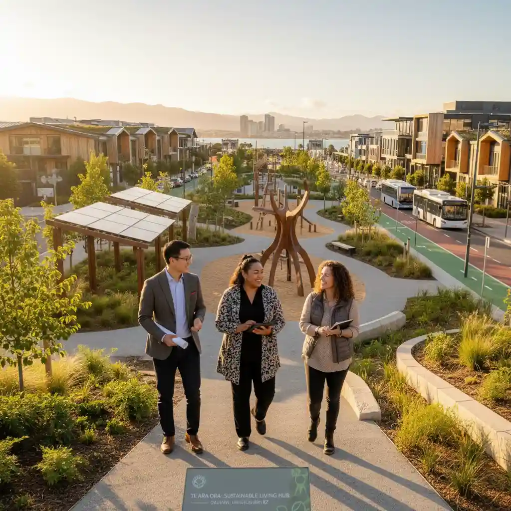 Future of sustainable urban planning: Professionals in an eco-friendly park