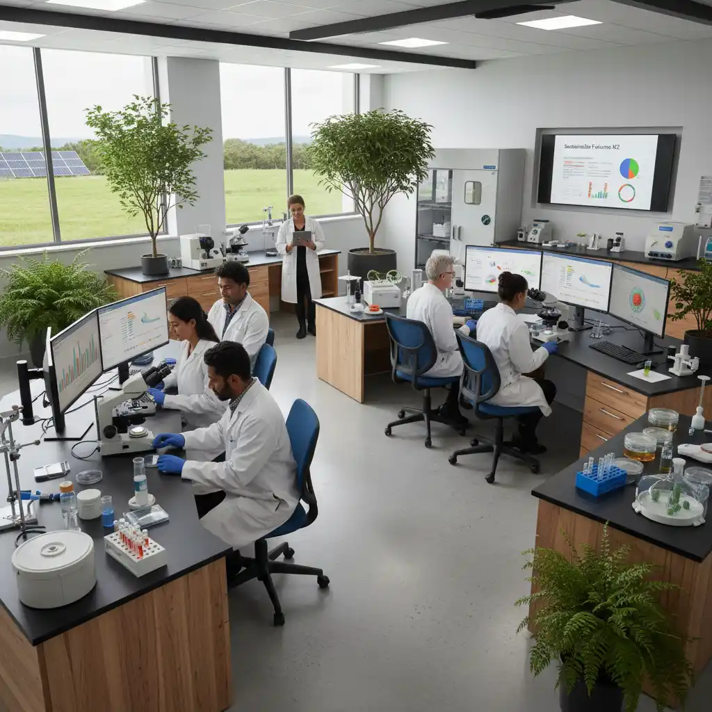 Environmental scientists collaborating on conservation solutions