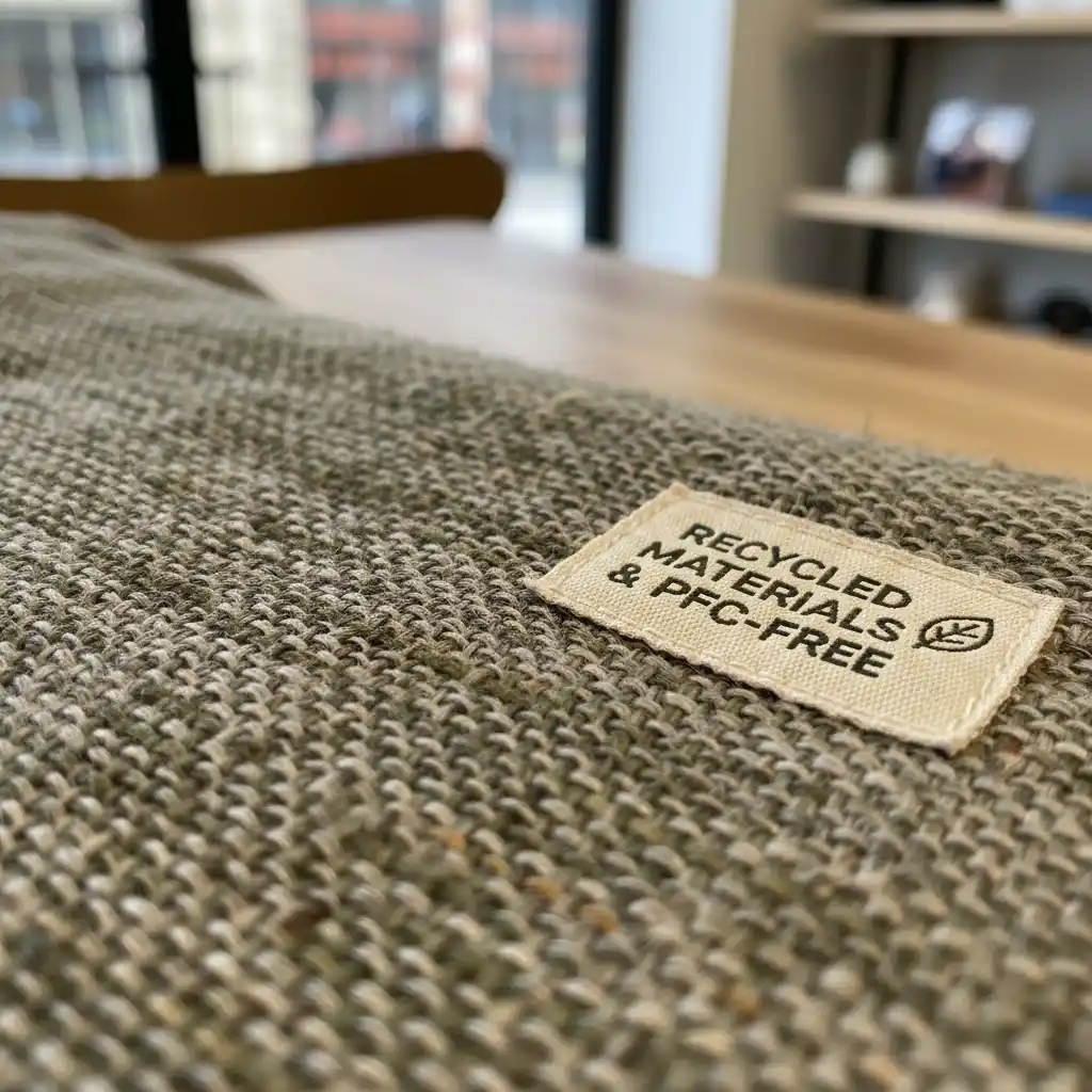 Sustainable recycled fabric detail for outdoor gear