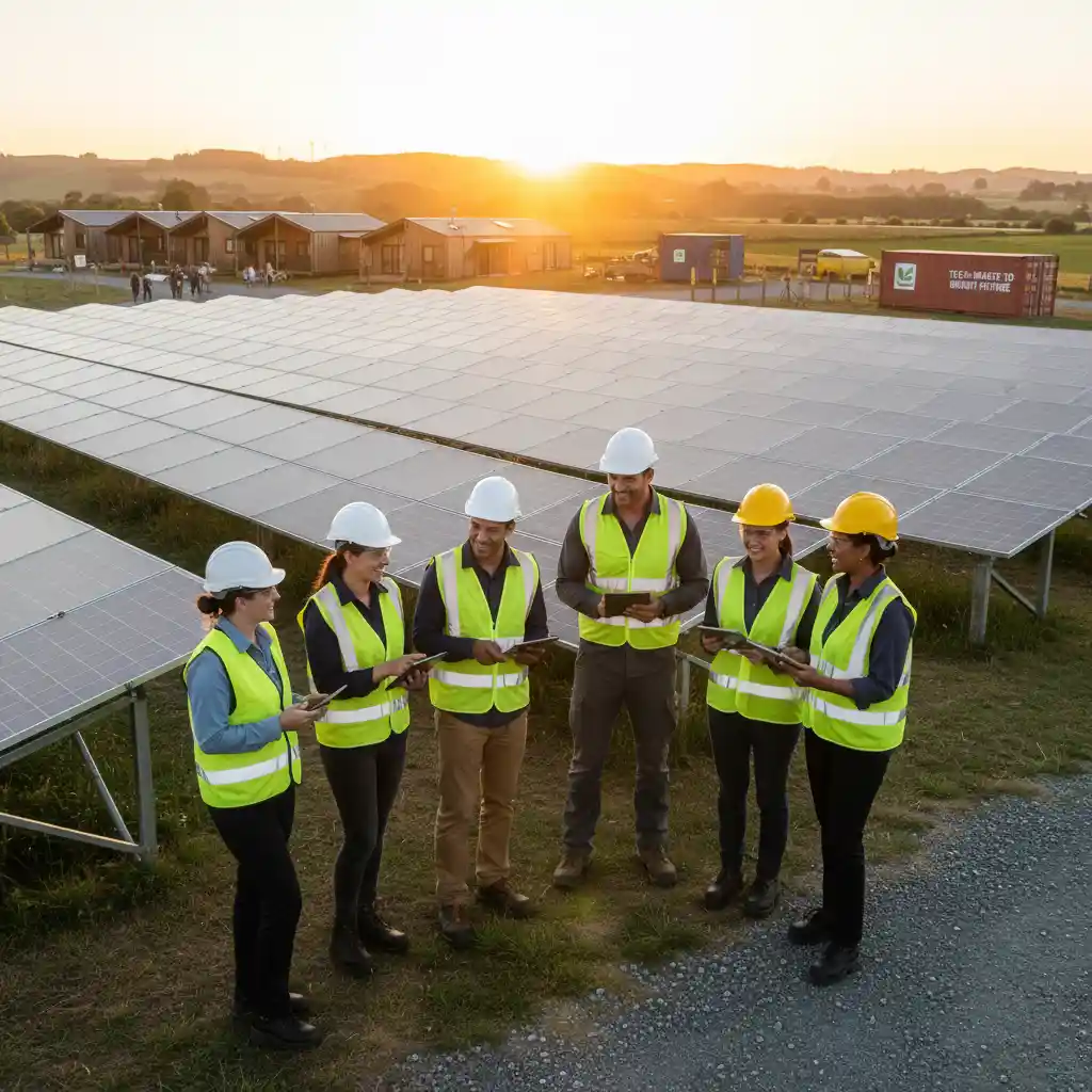 Diverse team of women and minorities boosting renewable energy projects