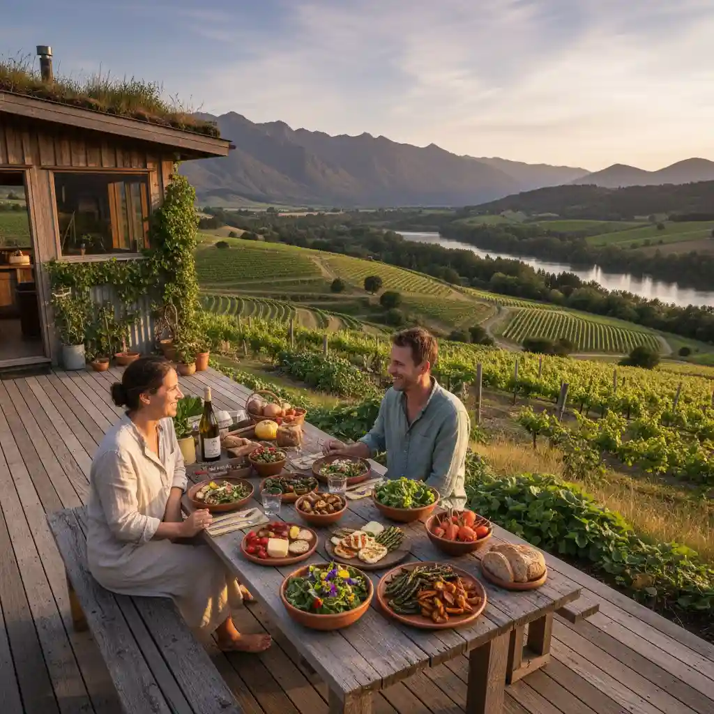 Benefits of sustainable travel and local food at an eco hotel NZ